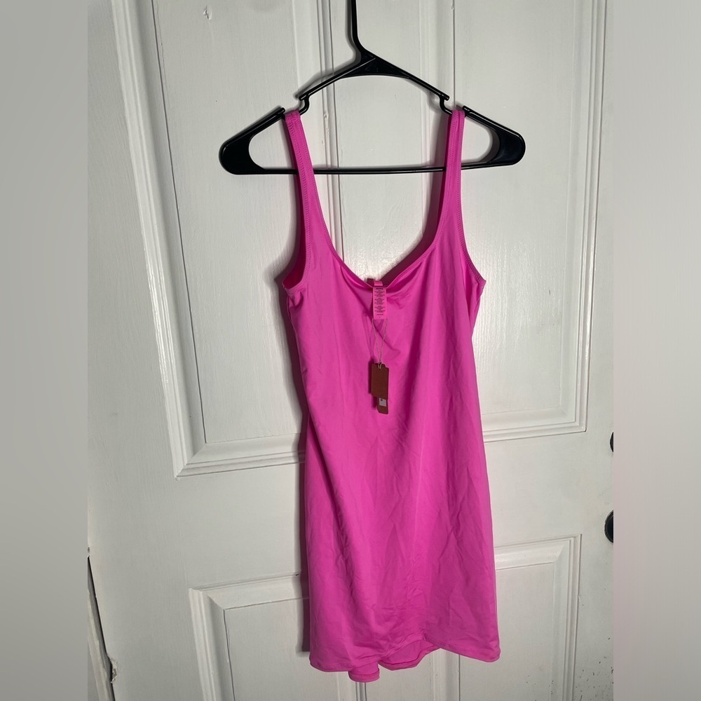 SKIMS Hot Pink Tank Slip Dress